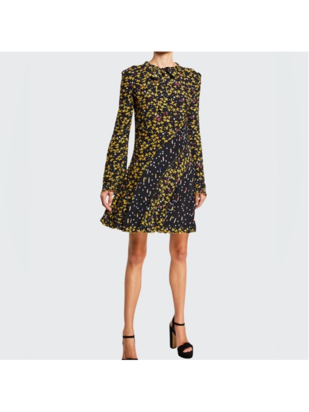 10 Crosby Derek Lam Katia Mixed Print Mini Dress